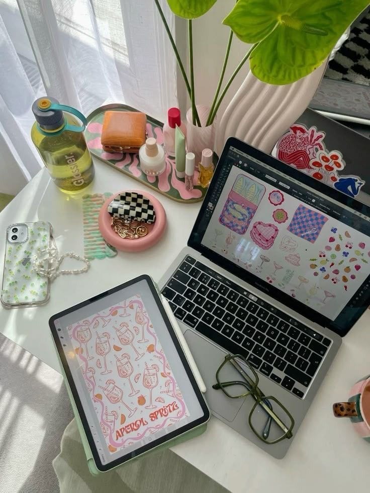 Image showing set up for a graphic designer