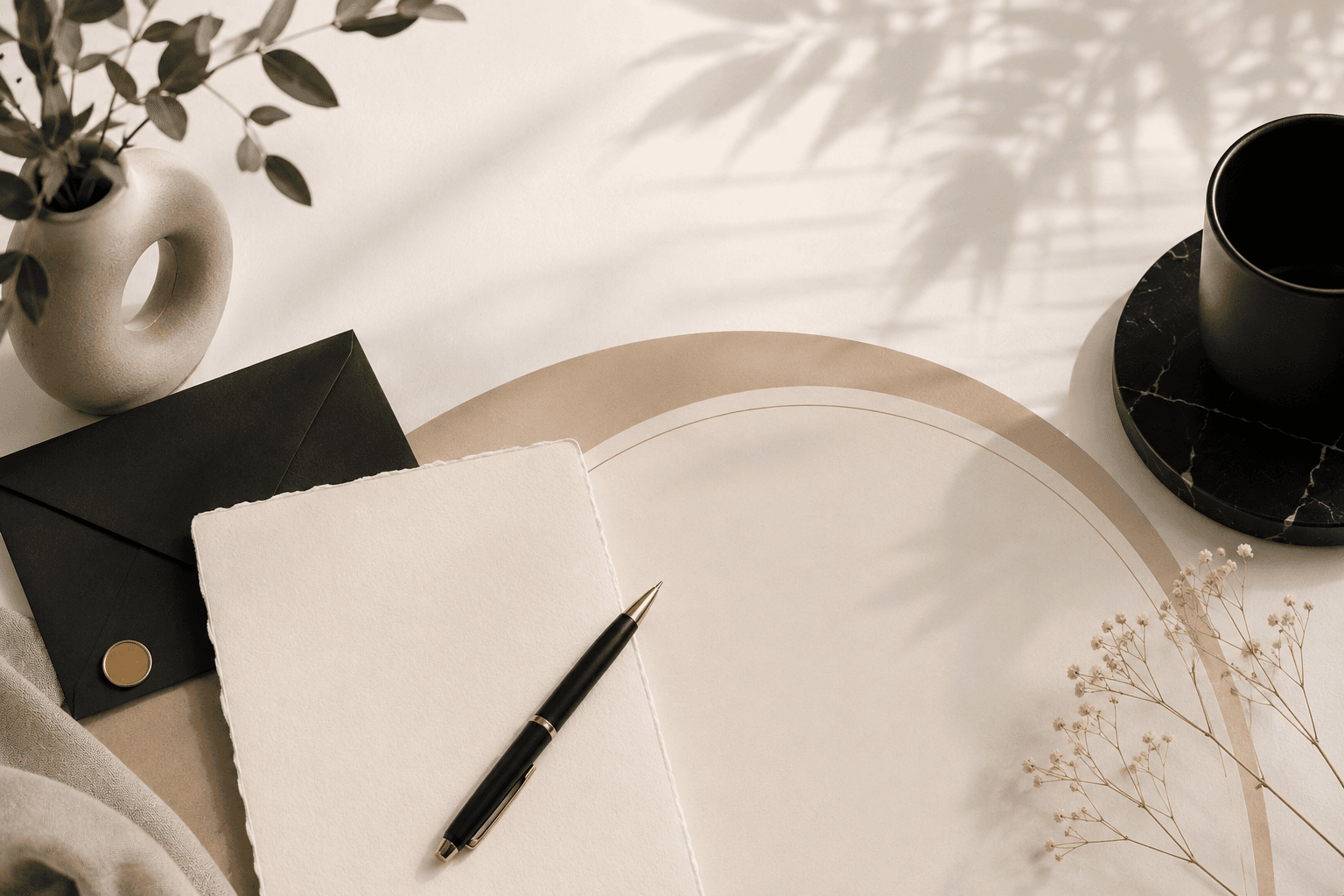 An image showing a notebook and pen just a reference image to work as a content writer