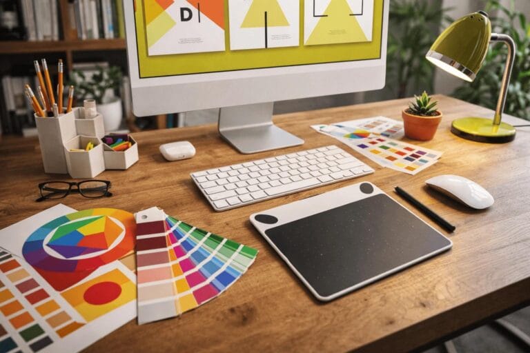 Worksetup for a creative freelance graphic designer